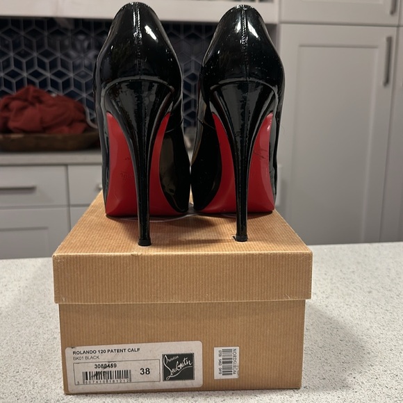 Louboutin Rolando 120 Patent Calf BKO1 Black Size 38 - Picture 2 of 4